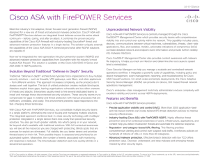 Cisco ASA with FirePOWER Services Unprecedented Network Visibility At-A-Glance