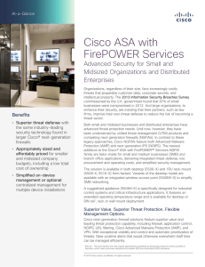 Cisco ASA with FirePOWER Services Advanced Security for Small and