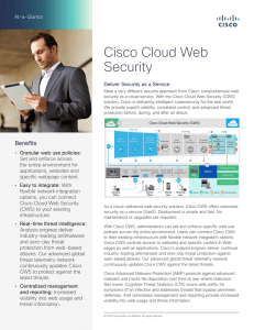 Cisco Cloud Web Security At-a-Glance Deliver Security as a Service