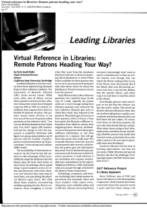 eading ibrarie£ I Virtual  Reference  in  Libraries: