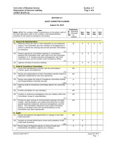 University of Houston System Section A-7 Department of Internal Auditing