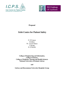 I.C.P.S.  Irish Centre for Patient Safety Proposal