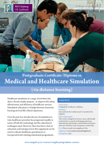 Medical and Healthcare Simulation (via distance learning) Postgraduate Certificate/Diploma in College of Medicine,
