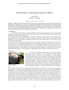 Ritual Genesis: Constructing Systems of Belief Lars Voltz Faculty: Ted Adler