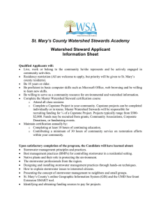 St. Mary’s County Watershed Stewards Academy  Watershed Steward Applicant