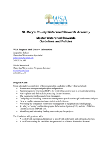 St. Mary’s County Watershed Stewards Academy Master Watershed Stewards Guidelines and Policies