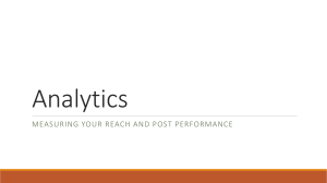 Analytics MEASURING YOUR REACH AND POST PERFORMANCE