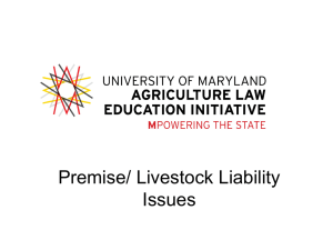 Premise/ Livestock Liability Issues