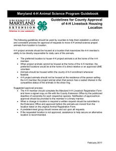 Maryland 4-H Animal Science Program Guidebook Guidelines for County Approval Location