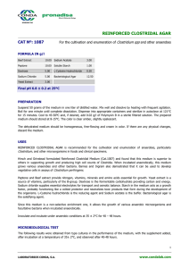 REINFORCED CLOSTRIDAL AGAR CAT Nº: 1087 Clostridium spp