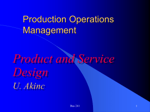 Product and Service Design Production Operations Management