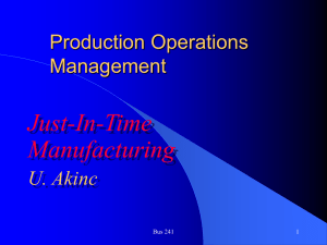 Just-In-Time Manufacturing Production Operations Management