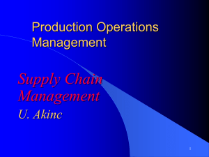 Supply Chain Management Production Operations U. Akinc