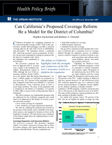 Can California’s Proposed Coverage Reform  Health Policy Brief