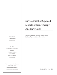 Development of Updated Models of Non-Therapy Ancillary Costs