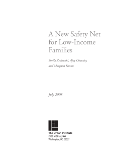 A New Safety Net for Low-Income Families July 2008