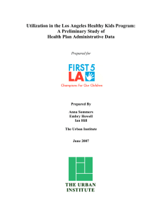 Utilization in the Los Angeles Healthy Kids Program: