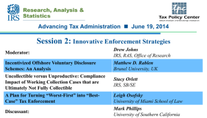 Session 2: Innovative Enforcement Strategies Advancing Tax Administration