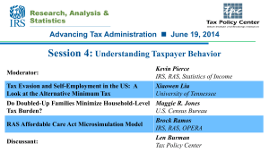 Session 4: Understanding Taxpayer Behavior Advancing Tax Administration