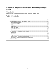 Chapter 2. Regional Landscapes and the Hydrologic Cycle Table of Contents
