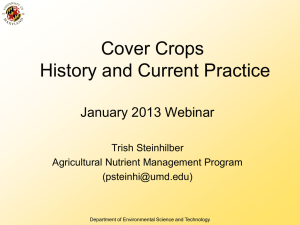 Cover Crops History and Current Practice January 2013 Webinar