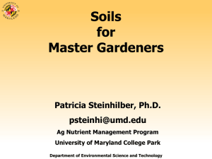 for Soils Master Gardeners Patricia Steinhilber, Ph.D.