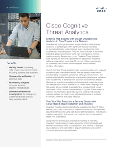 Cisco Cognitive Threat Analytics At-a-Glance Enhance Web Security with Breach Detection and