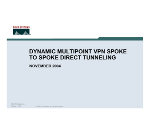DYNAMIC MULTIPOINT VPN SPOKE TO SPOKE DIRECT TUNNELING NOVEMBER 2004 DMVPN Spoke to