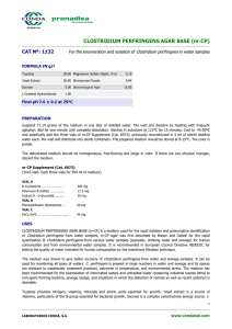 CLOSTRIDIUM PERFRINGENS AGAR BASE (m-CP) CAT Nº: 1132 Clostridium perfringens