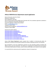 Athena SWAN Bronze department award application