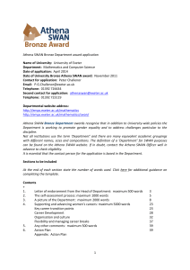 Athena SWAN Bronze Department award application Name of University: Department: