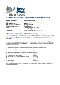 Athena SWAN Silver Department award application