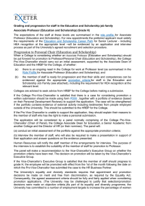 Grading and progression for staff in the Education and Scholarship... Associate Professor (Education and Scholarship) (Grade H)