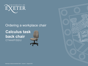 Calculus task back chair Ordering a workplace chair CT444/P/SS/U