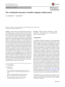 The coordination dynamics of mobile conjugate reinforcement