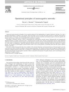 Operational principles of neurocognitive networks Steven L. Bressler , Emmanuelle Tognoli ⁎