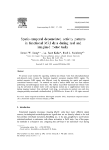 Spatio-temporal decorrelated activitypatterns in functional MRI data during real and