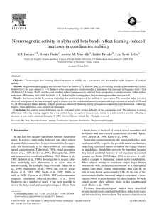 Neuromagnetic activity in alpha and beta bands re¯ect learning-induced