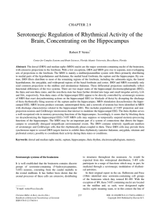 Serotonergic  Regulation  of  Rhythmical  Activity ... Brain, Concentrating on the Hippocampus CHAPTER  2.9
