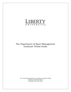 The Department of Sport Management Graduate Thesis Guide