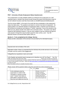 This questionnaire is to help establish whether an individual can... employed basis or whether they should be paid through the... PO Number: