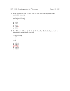 PHY 114 B – Practice questions for 1  1.