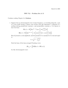 March 16, 2008 PHY 712 – Problem Set # 15 ω