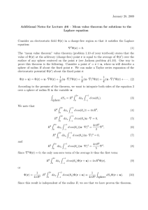 January 28, 2009 Laplace equation