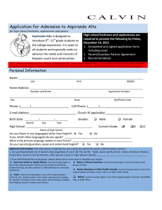 Application for Admission to Aspirando Alto