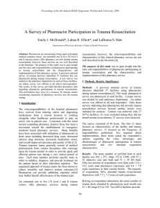 A Survey of Pharmacist Participation in Trauma Resuscitation