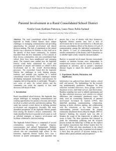 Parental Involvement in a Rural Consolidated School District