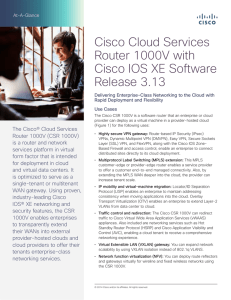 Cisco Cloud Services Router 1000V with Cisco IOS XE Software Release 3.13