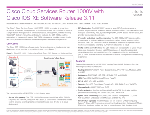 Cisco Cloud Services Router 1000V with Cisco IOS-XE Software Release 3.11 At-A-Glance