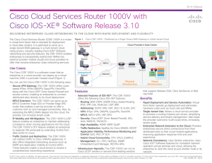 Cisco Cloud Services Router 1000V with Cisco IOS-XE® Software Release 3.10 At-A-Glance